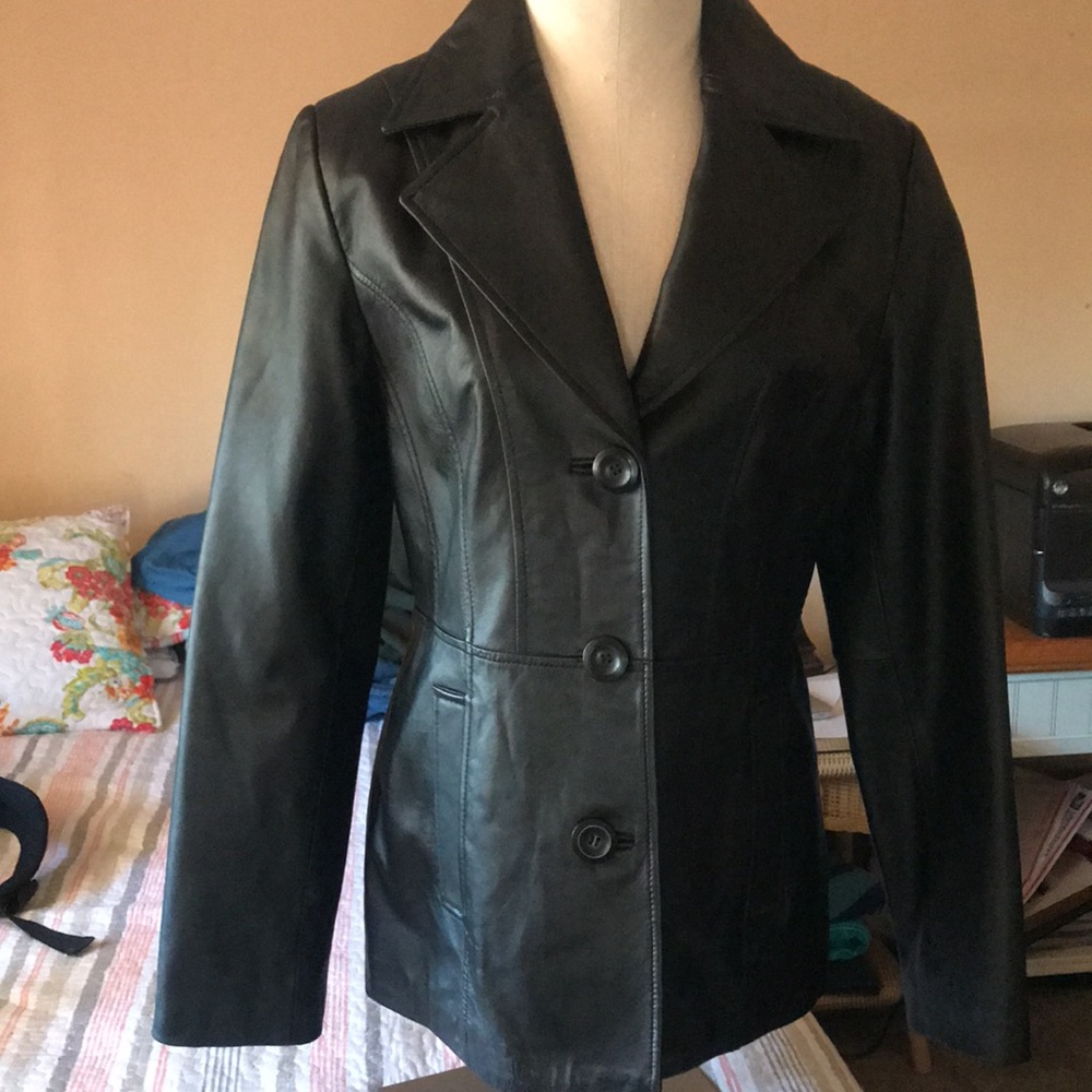 Nine West Black Leather Jacket